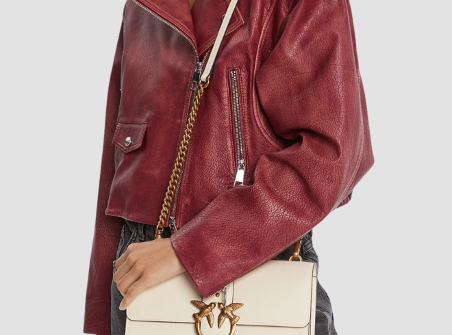 PINKO Biała listonoszka damska Love One Classic ST.