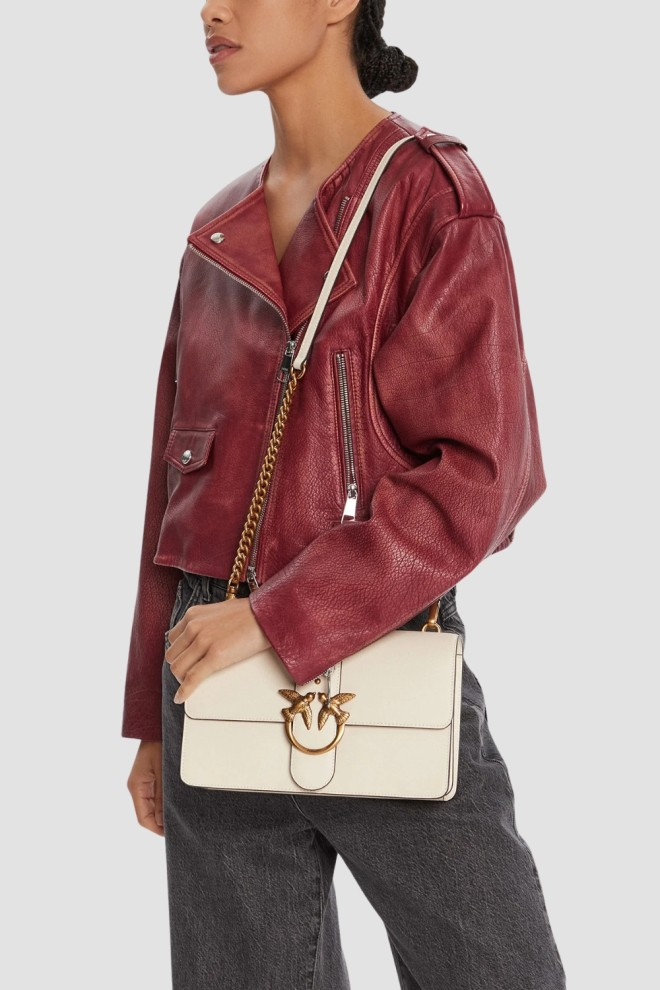 PINKO Biała listonoszka damska Love One Classic ST.